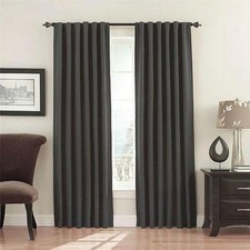NEW Eclipse Fresno 52 by 84-Inch Blackout Window Curtain Panel, Charcoal