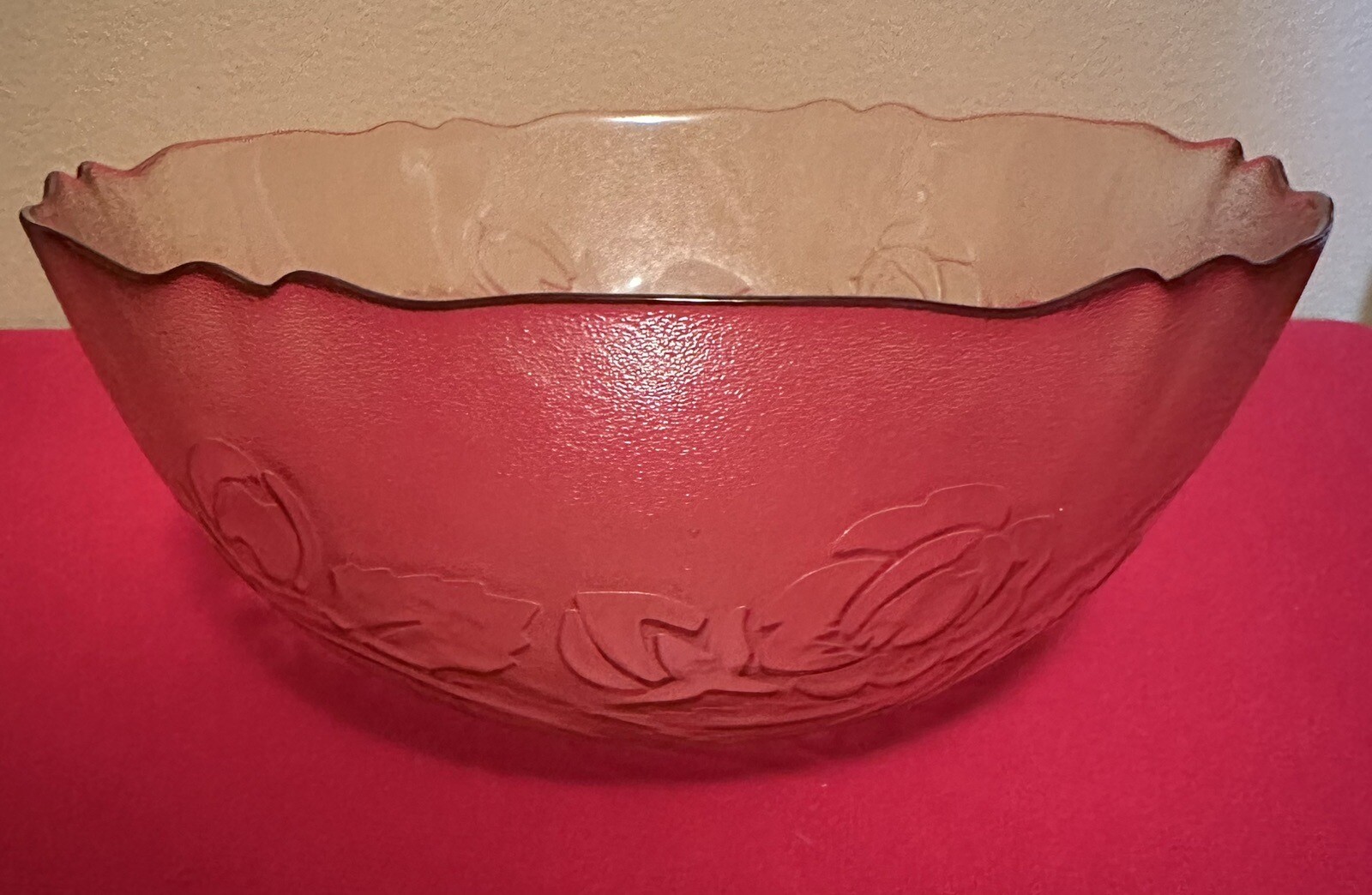 Vintage Acoroc France Rosaline Frosted Floral Design Serving Bowl eBay