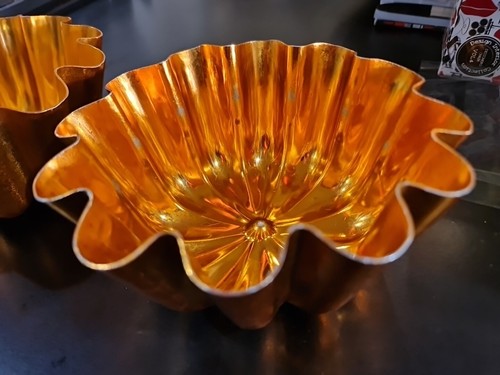 2 x Anodised Aluminium Jelly Moulds - Round - Fluted - Vintage - Copper Coloured - Picture 4 of 14