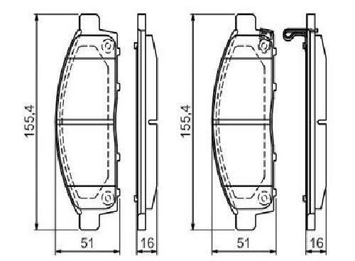 Bosch Brake Pad Set Disc Brake 0 986 494 268 for Mitsubishi - Picture 7 of 7