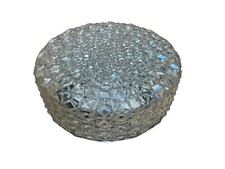 EISGLAS Deckenlampe Wandleuchte 70er Jahre VINTAGE Pressglas Ø 24cm RETRO