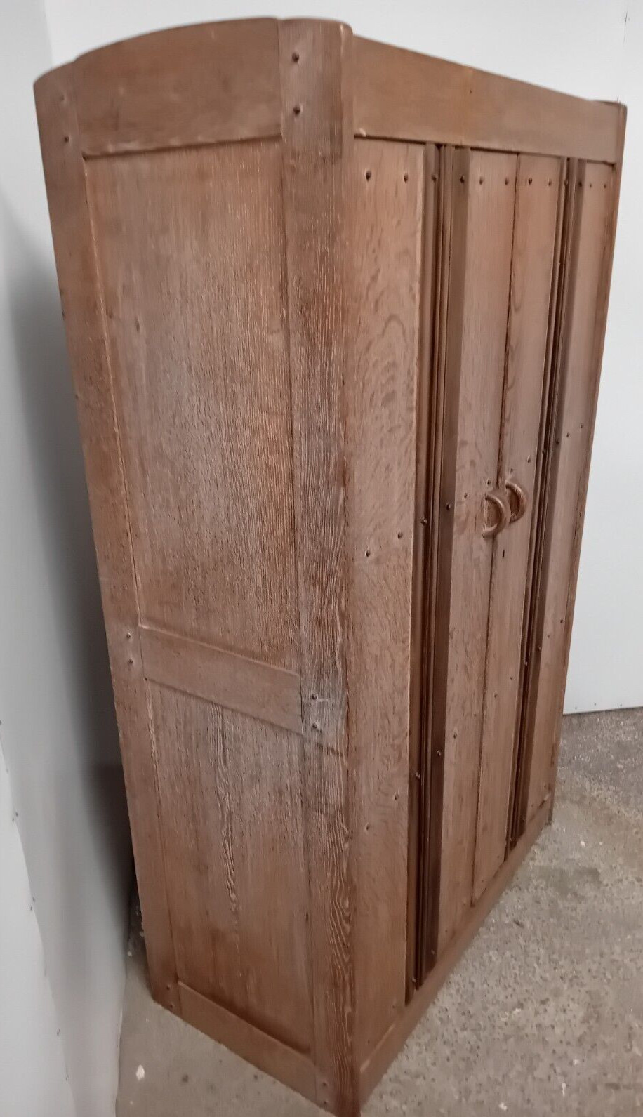 Bath cabinet makers small solid oak double wardrobe storage cupboard