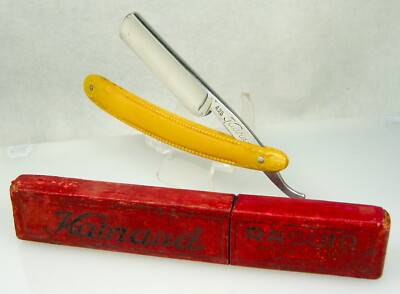 1920s Kabrand ''425'' French Straight Razor 6/8'' Garanti Trempe Etaffile Box