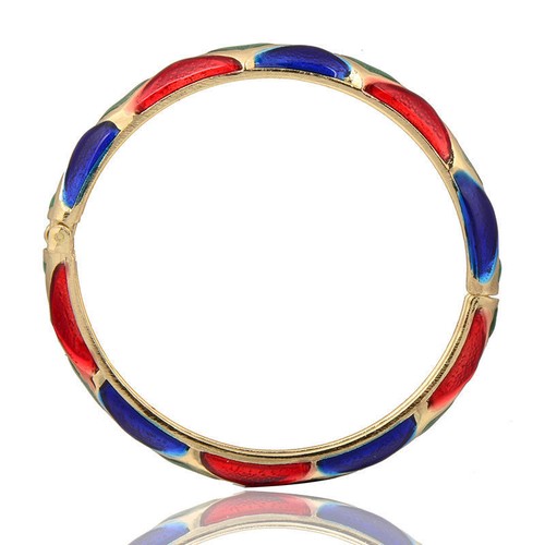 Brazalete Precioso Nuevo Enchapado en Oro Amarillo Color Joya Diseño Diamante Esmalte - Imagen 6 de 8