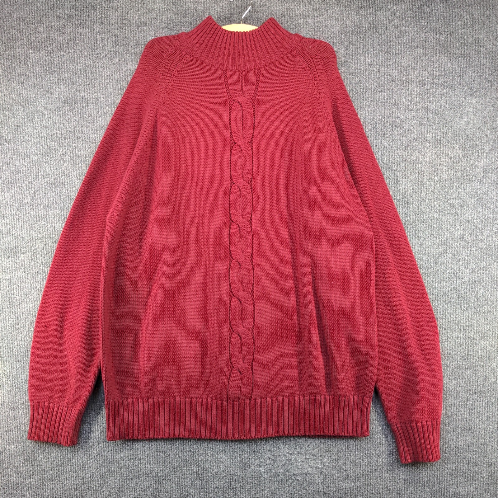 Phys. Sci. Men's Cable Knit Pullover Sweater Red … - image 2