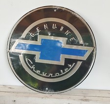 Genuine Chevrolet Chevy Bowtie 12 Round Metal Tin Sign Garage Art