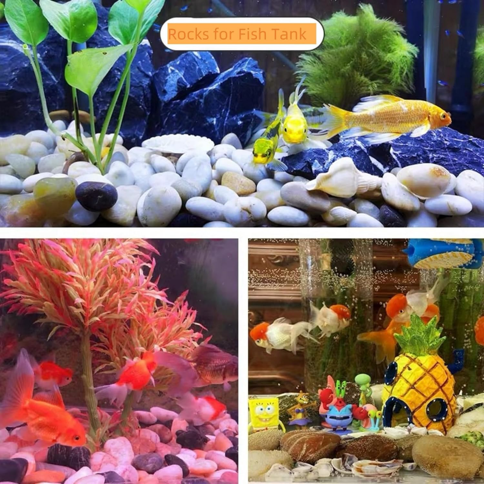 Pebbles Polished Gravel, Small Mixed Color Natural River Rocks