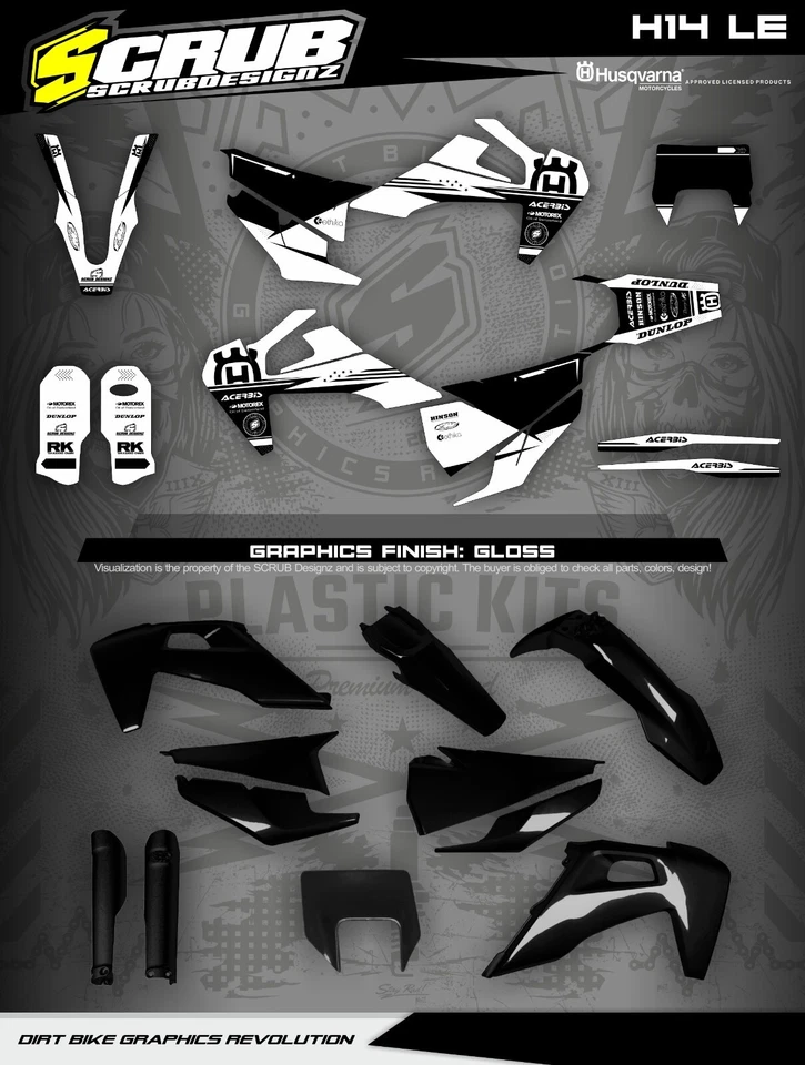 Plásticos + Gráficos Husqvarna TE FE 150 250 300 350 450 501 2020 2021 2022 2023 Foto 3 de 4