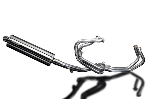 Honda VFR800 Interceptor 98-01 Complete Exhaust 4-1 18" Oval Stainless Muffler - Bild 2 von 5