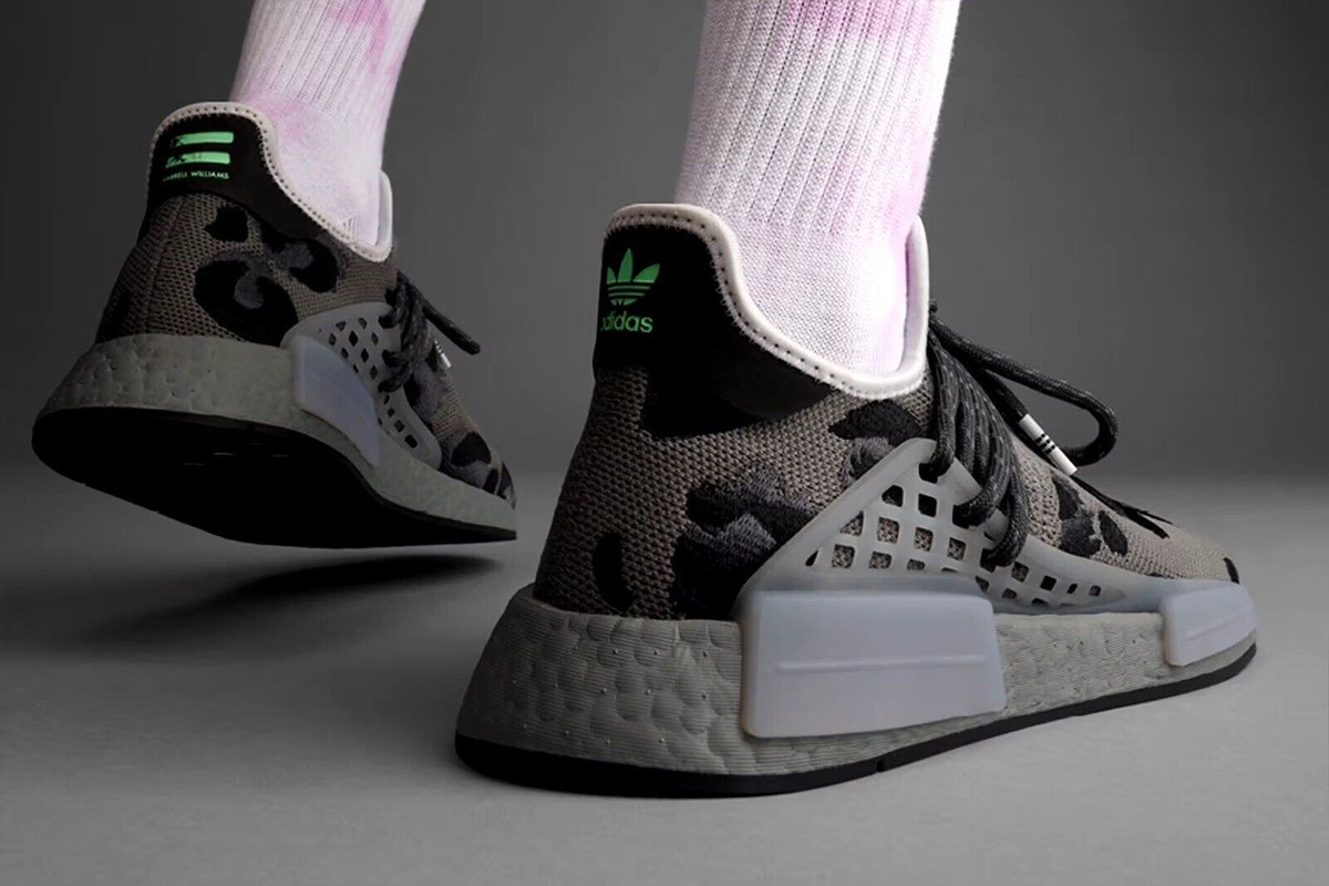 Size 11.5 - Pharrell x adidas NMD Human Race Animal Print - Ash