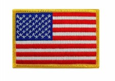 US Tactical Flag Patch Hat Yellow Trim Military Uniform Hook  Loop Cap Patch