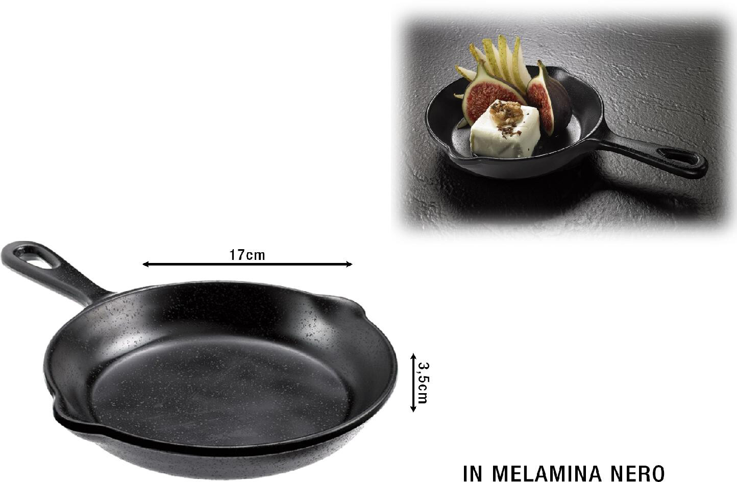 Leone Padellino Melamina Nero cm 17x3.5h Le Perle O8216