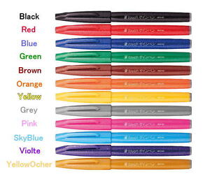 Jong eerste beweging Pentel Fude Touch brush Sign Pen SES15C "Choose 3 colors" | eBay
