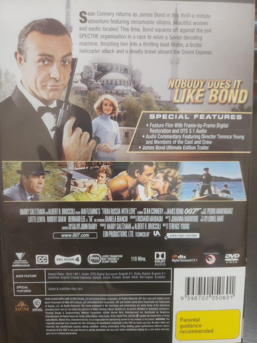 From Russia With Love (DVD, 1963) 9398700050601 Australia