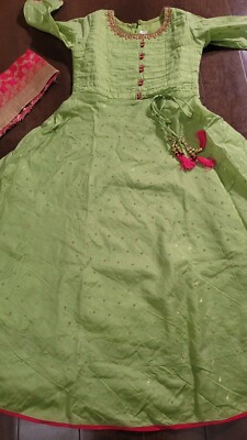 Indian dress, party wear, girls, green and pink, size 32 | eBay Indian dress, party wear, girls, green and pink, size 32 | eBay