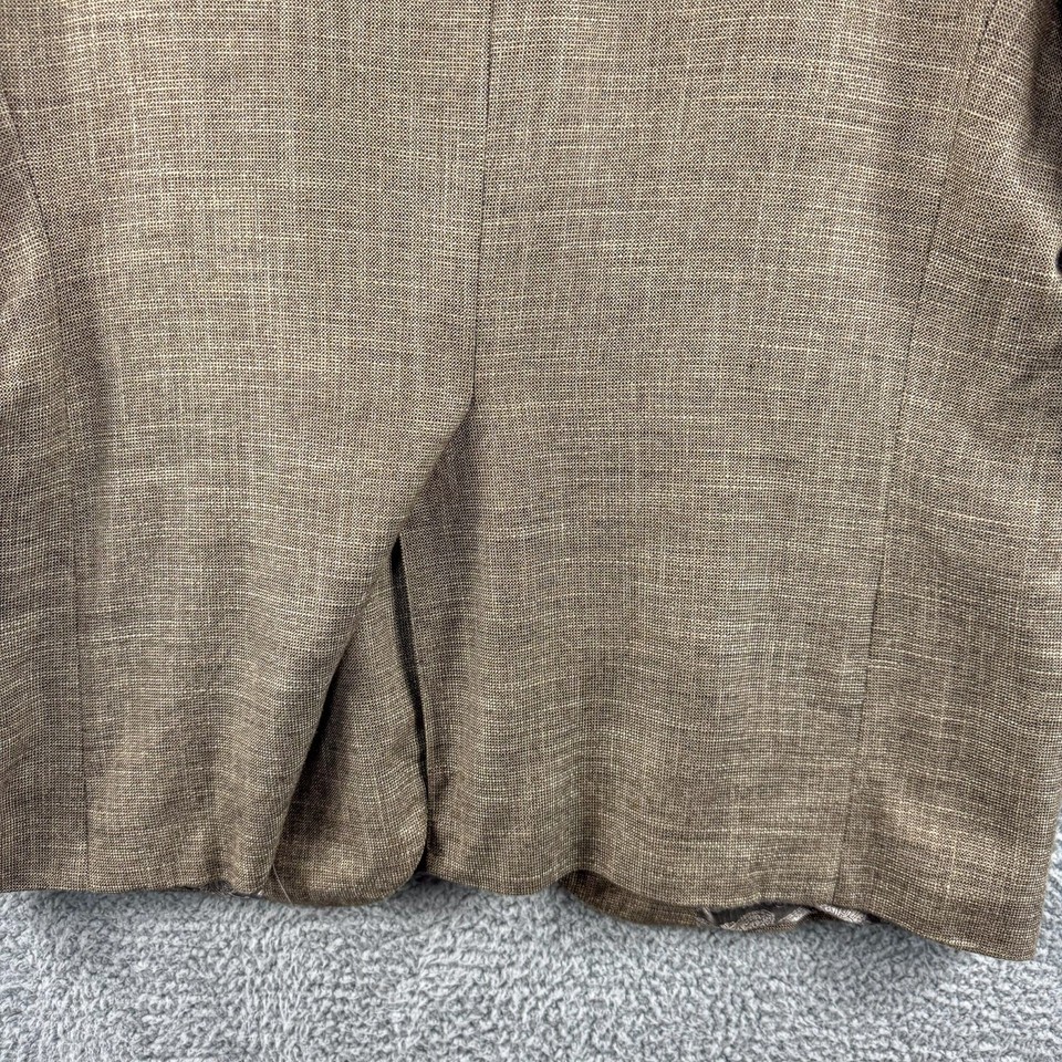 Jack Victor Executive Collection Blazer Mens 46L Brown Plaid Tweed