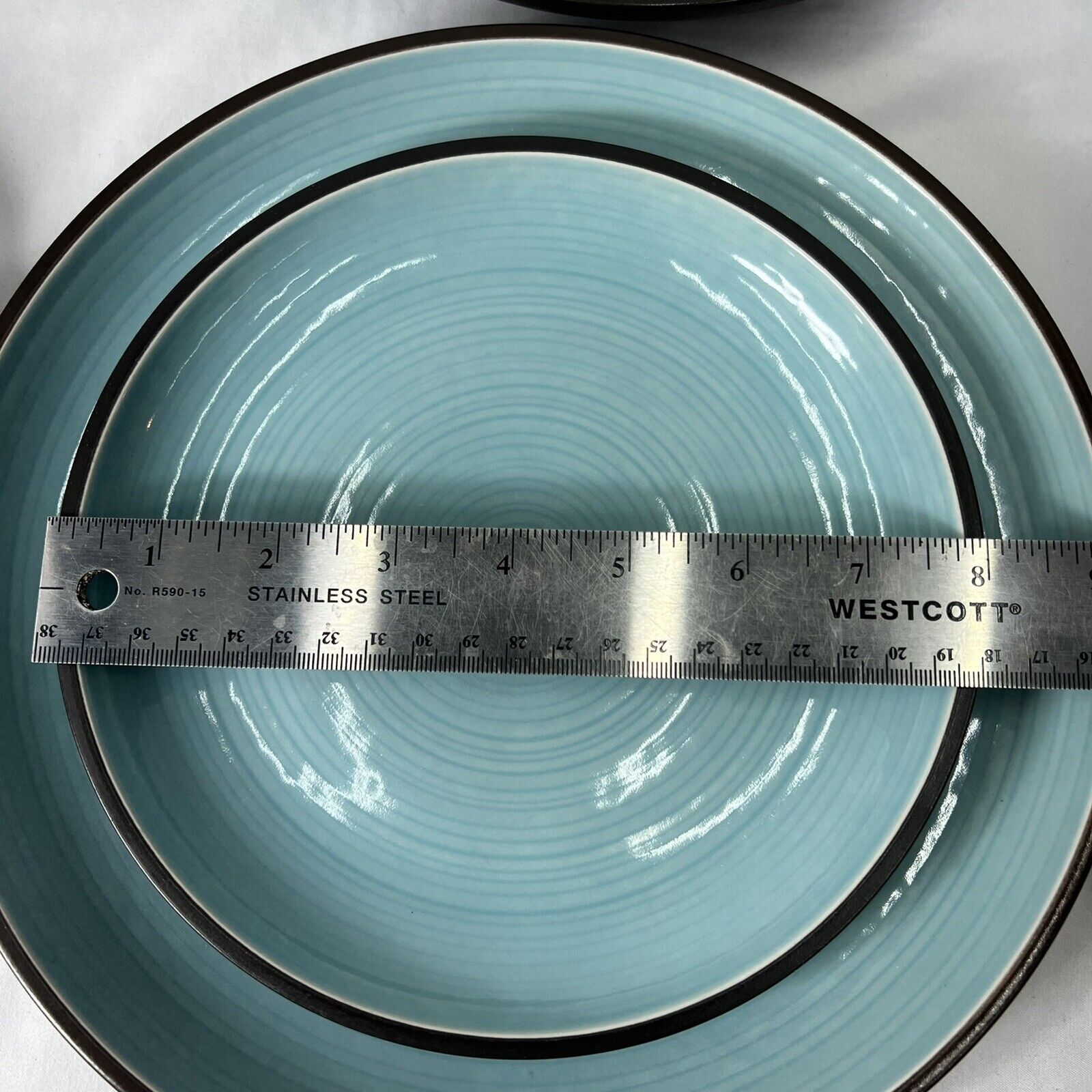 DANSK SPIN BLUE SET OF 12 TOTAL 10.5” DINNER 8" SALAD PLATES PERFECT PLUS A BOWL