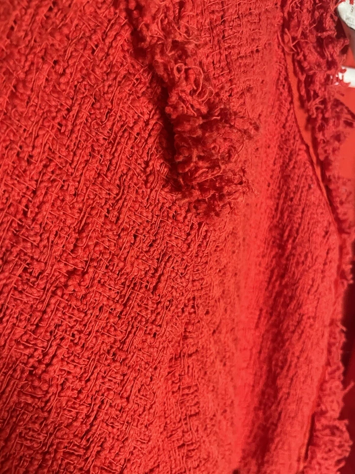 Chaqueta Blazer WDNY Mujer De Colección Tejido Suelto ROJO CON RIBETE ROJO TALLA PEQUEÑA Foto 4 de 4