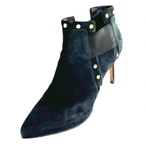 Women's Karl Lagerfeld Ankle Boots Size 8 Black Suede Pointed Toe - Picture 4 of 4