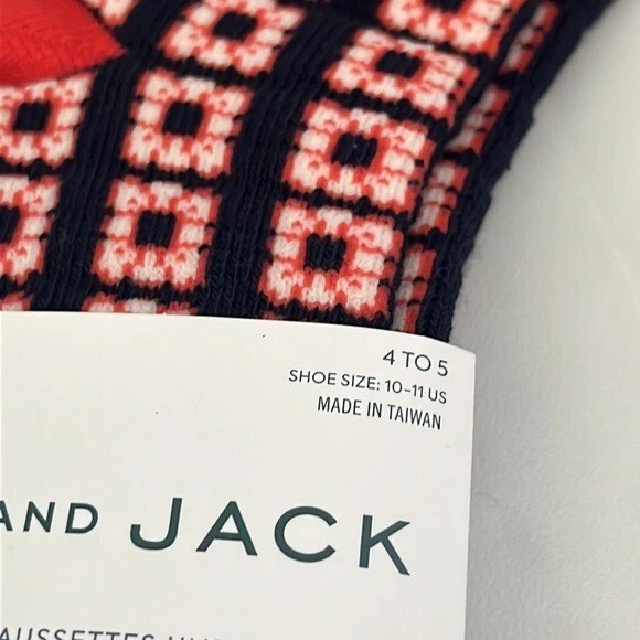 NUEVO CON ETIQUETAS Janie and Jack Calcetines Geométricos Rojo 4 a 5 años Foto 3 de 3