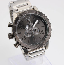NIXON 51-30 A083-1762 Chrono Silver Gunmetal Men's Watch 51mm