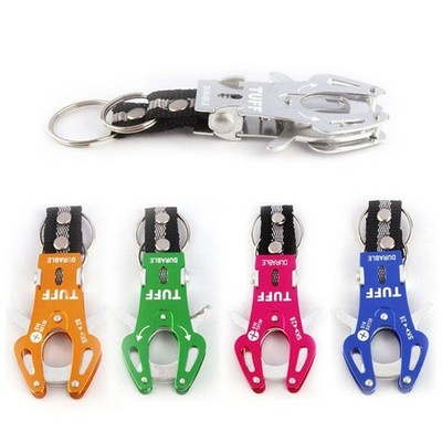 Schlüsselanhänger TUFF robust Metall Wandern ''Tigerkralle'' Karabiner Clip