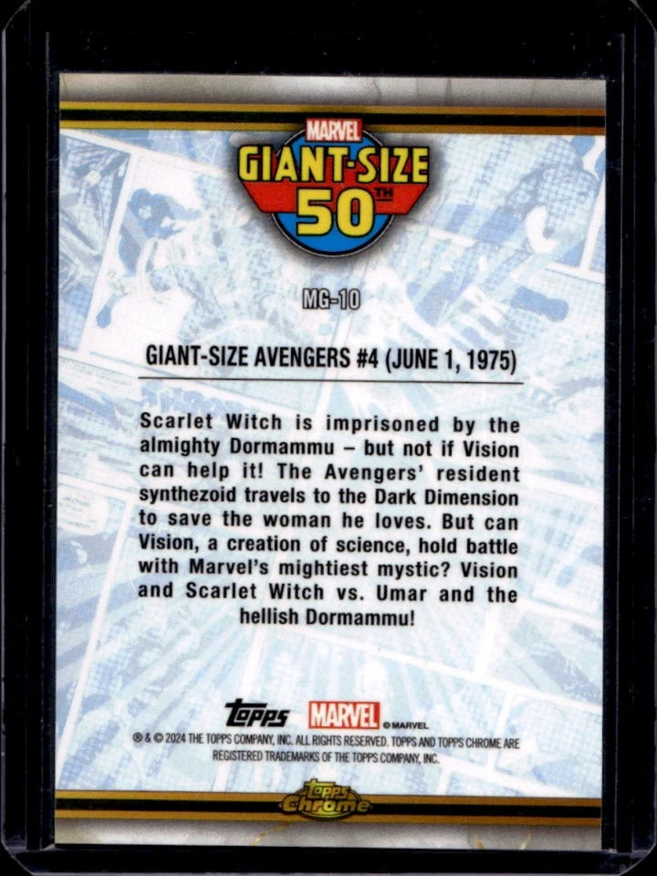 2024 Topps Chrome Marvel Giant Size Avengers #4 Sized 50th Anniversary #MG-10 - Image 2 of 2