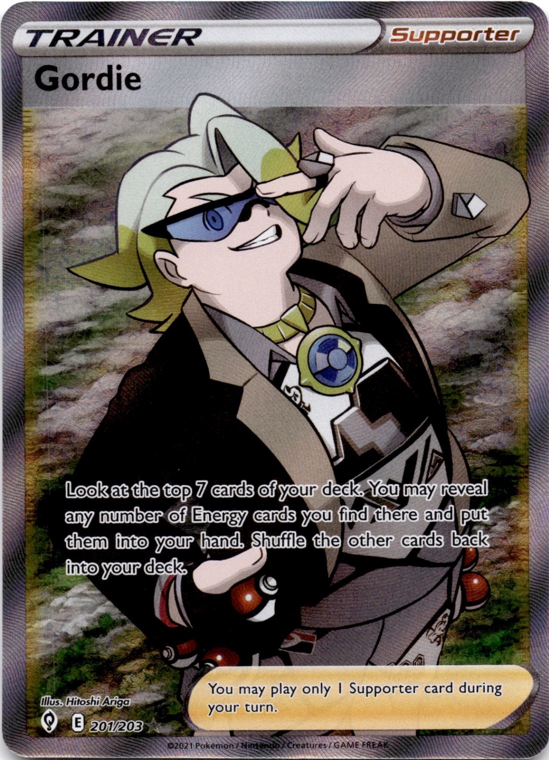Gordie (Full Art) Ultra Rare SWSH07: Evolving Skies 201/203 NM