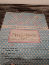 Sweet Dreams Stamped Cross-Stitch Pillowcase Pair Butterfly Design w/ floss NEW