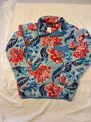 Patagonia Women's Synchilla Snap-T Fleece Pullover Manoa Floral Dusk Blue