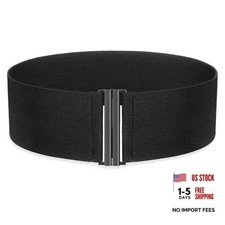 Women Wide Elastic Belts for Dresses Corset Fit Waist Size 28-32 Inches Black