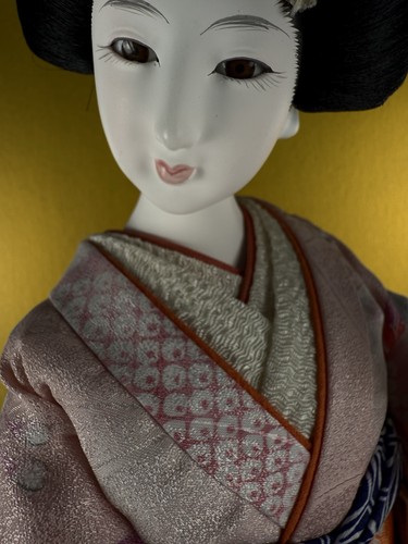 Authentische Vintage japanische Geisha Puppe + 21" Vitrine Glaskasten + Zubehör - Bild 9 von 21