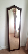 Vintage Antique Oak  Framed long Dressing Mirror Edwardian