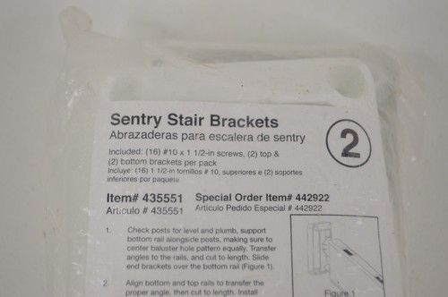 2-Pair White Sentry Stair Brackets Fiberon Composite Railing 435551 442922 - Picture 5 of 6