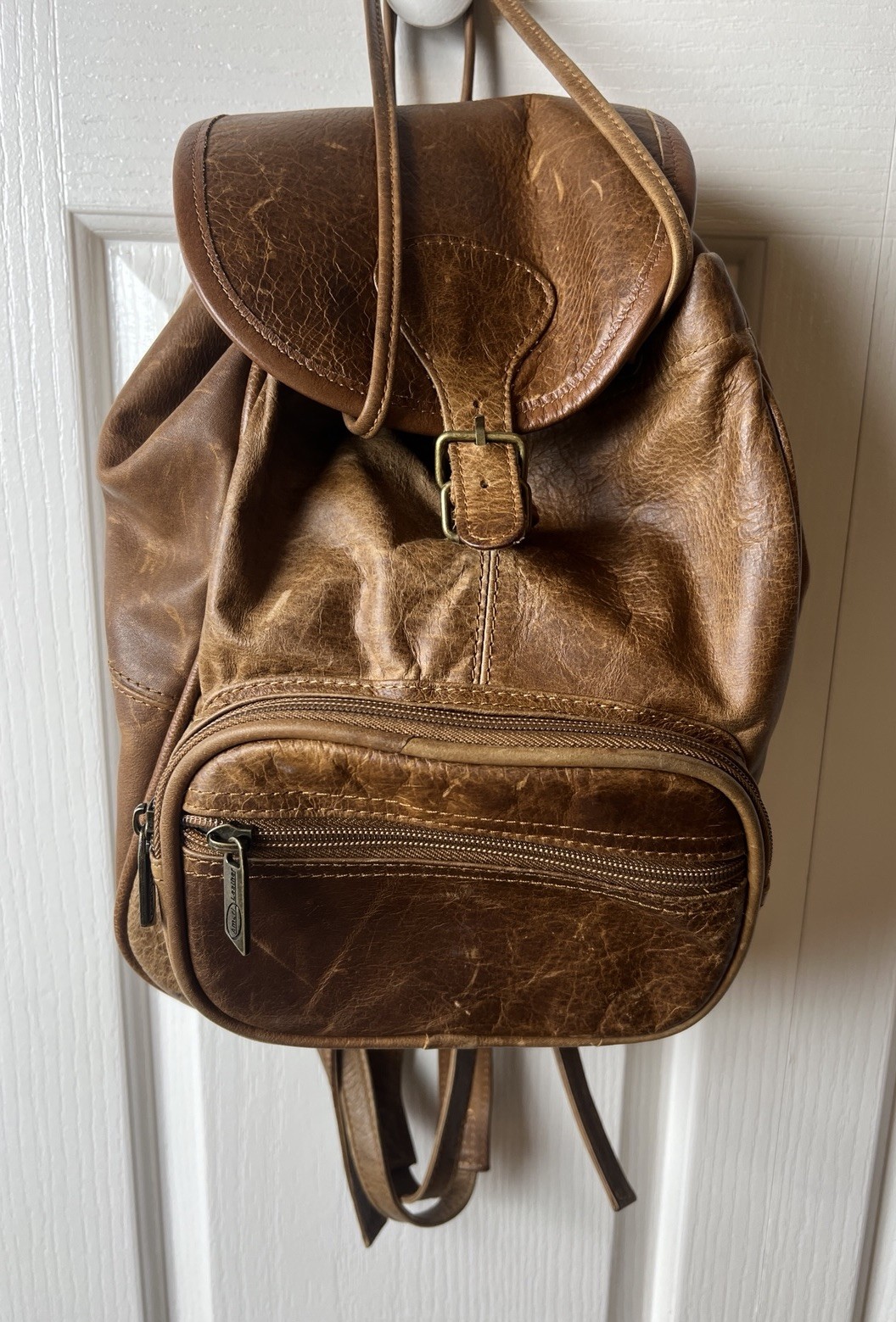 Ameri Leather Backpack Brown Distressed Leather B… - image 2