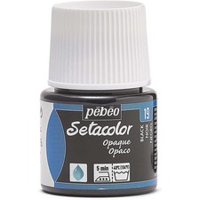 Pot de peinture pour tissu - Textile opaque - Noir - Pébéo - Setacolor - 45ml