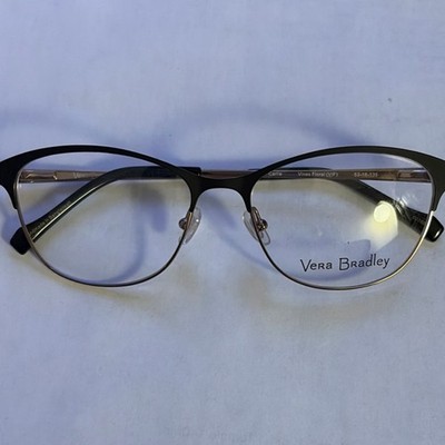 Vera Bradley Carlie Vines Floral Gold Metal Cat Eye Eyeglasses 53-16-135