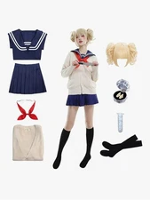My Hero Academia Himiko Toga Cosplay Costume Wig JK Uniform Full Set Outfits S