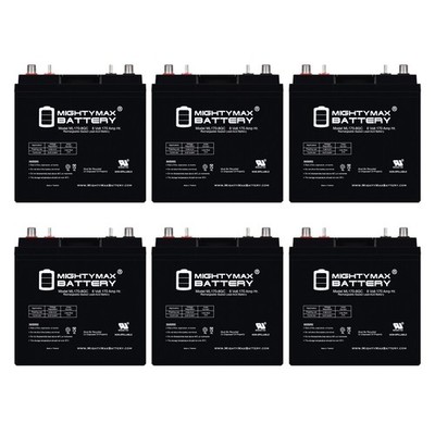 Mighty Max Battery ML170-8GC 8V 170AH SLA Battery for Golf Cart - Pack of 6