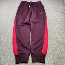 Adidas Joggers Men S Essential Colorblock Fleece Aurora Ruby Straight Leg NEW