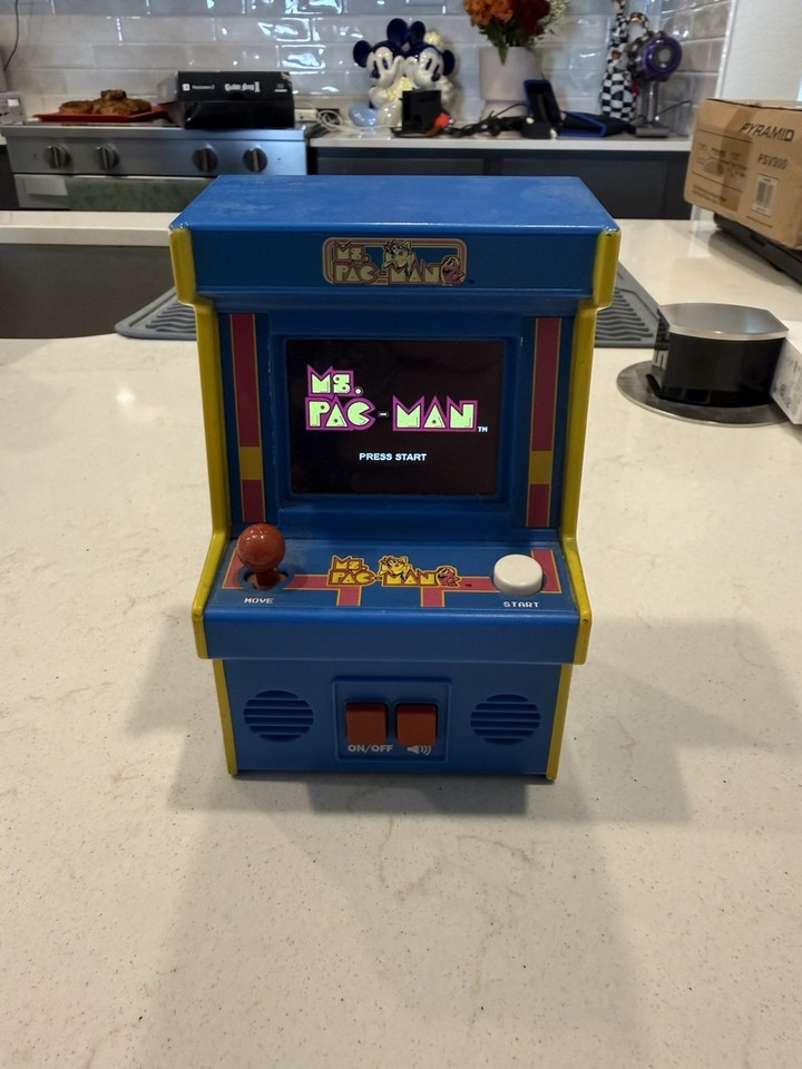 A palm-sized playable Ms. Pac-Man arcade cabinet that actually works — instant nostalgia hit for under $20.