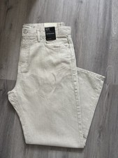 AUTOGRAPH M&S MENS LOOSE FIT LINEN BLEND ECRU BEIGE JEANS Waist 36” Leg 29” Bnwt