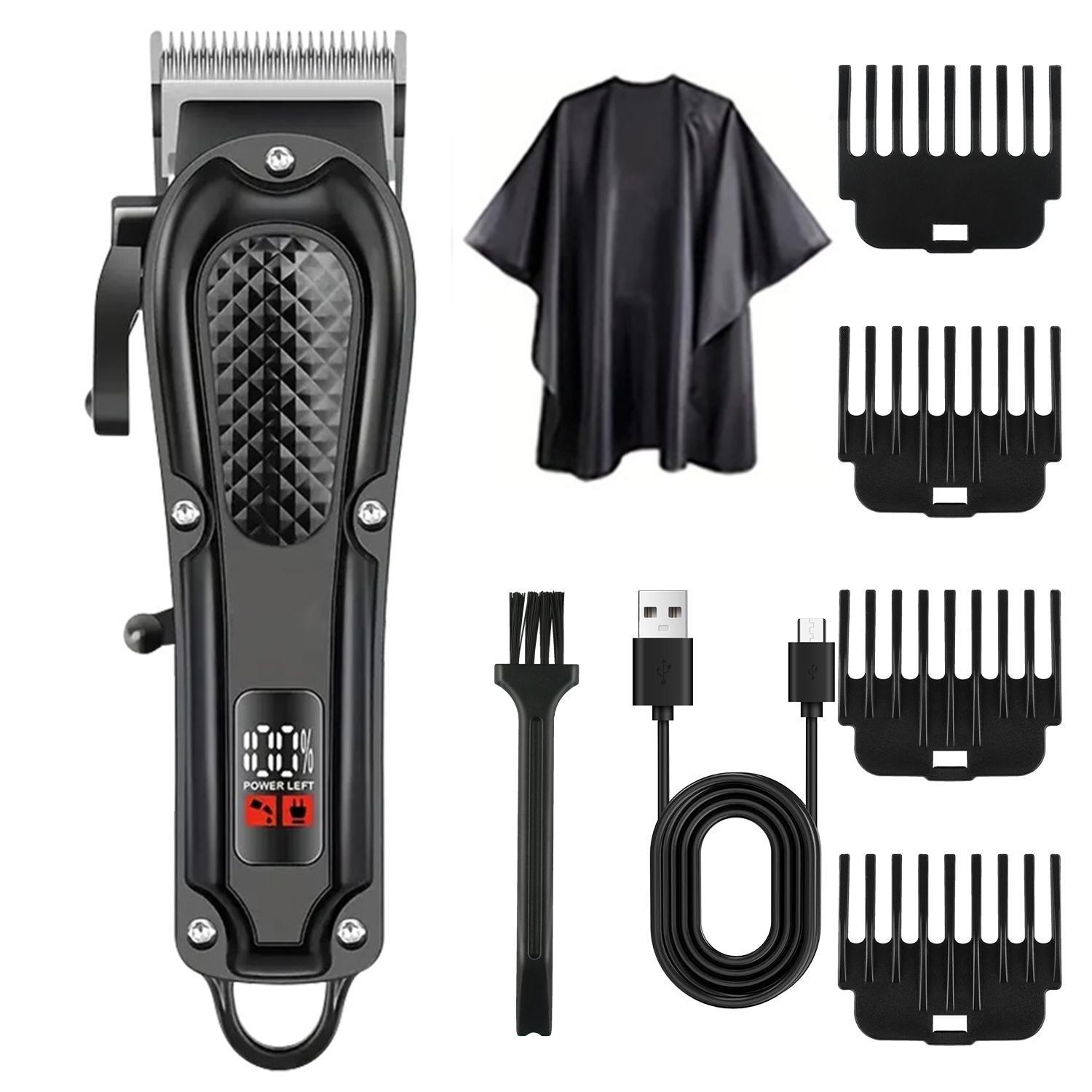 Professional LCD Hair Clipper Set -USB Beard Trimmer Shaver 