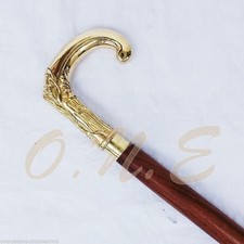 Designer Brass Head Handle Style Victorian Wooden Walking Stick Cane Gift