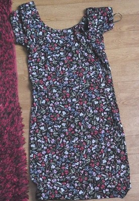 Clockhouse Basics Damen Minikleid M schwarz geblümt Jersey