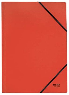 Acco Leitz Recycle Card Folder With Elastic Band Closure A4 Red 3 Stationery NEU