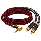 3.5mm to 2 Rca Audiophile Audio Cable Stereo Braided Gold Plated Oxgen-Free C.