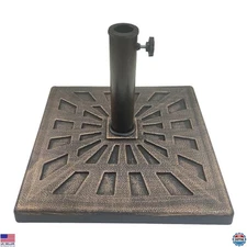 33 lb Heavy Duty Square Patio Umbrella Base Stand Weight - Bronze Outdoor
