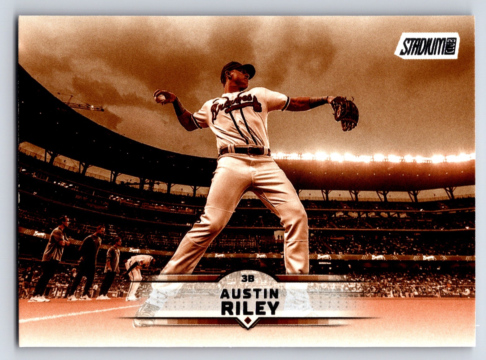 2025 Topps Stadium Club #72 Austin Riley Atlanta Braves Sepia