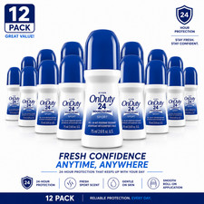 Avon On Duty 24 Sport Roll-On Antiperspirant Deodorant 12 Pack 2.6 oz/75 mL Each